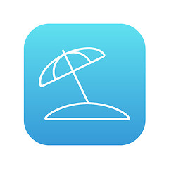 Image showing Beach umbrella line icon.