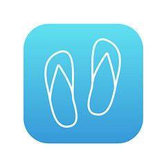 Image showing Beach slipper line icon.