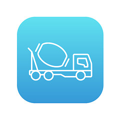 Image showing Concrete mixer truck line icon.