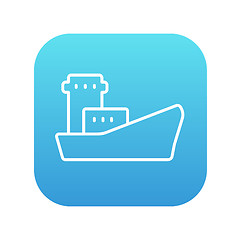 Image showing Cargo container ship line icon.