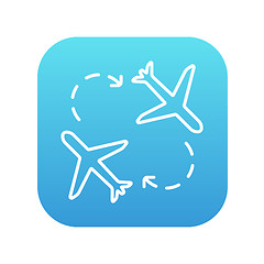 Image showing Airplanes line icon.