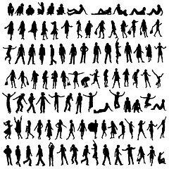 Image showing 100 silhouettes