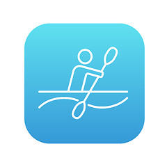 Image showing Man kayaking line icon.