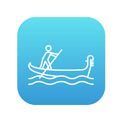 Image showing Sailor rowing boat line icon.