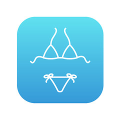 Image showing Swimsuit for women line icon.