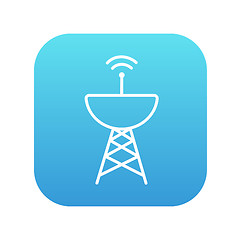 Image showing Radar satellite dish line icon.