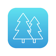 Image showing Pine trees line icon.