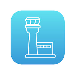 Image showing Flight control tower line icon.