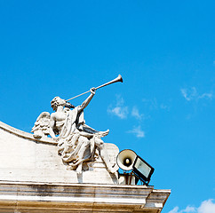 Image showing monument statue  in old historical construction italy europe mil