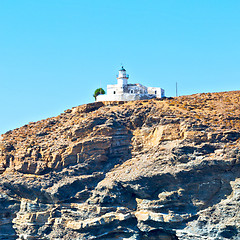 Image showing froth and foam greece from the boat  islands in mediterranean se