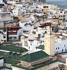 Image showing constructions from high in the     village morocco africa field 