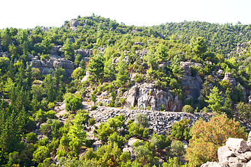 Image showing from the hill in asia turkey selge   ruins and  