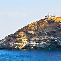 Image showing froth and foam greece from the boat  islands in mediterranean se