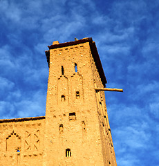 Image showing africa  in histoycal maroc  old construction  and the blue cloud