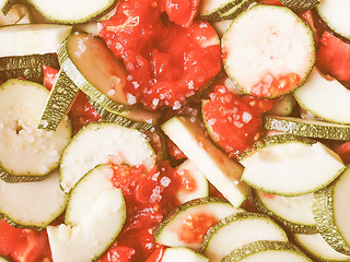 Image showing Retro looking Zucchini with tomato