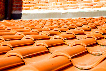 Image showing old roof in italy the line and  of diagonal architecture