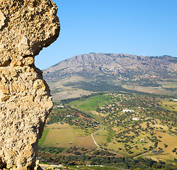 Image showing from high in the village morocco africa field and constructions