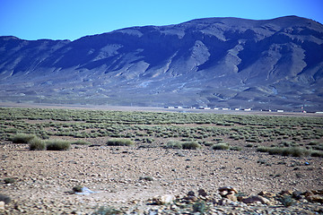 Image showing valley hill   in   africa morocco the atlas dry  ground isolated