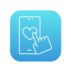 Image showing Smartphone with heart sign line icon.