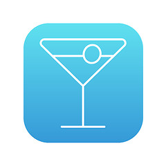 Image showing Cocktail glass line icon.