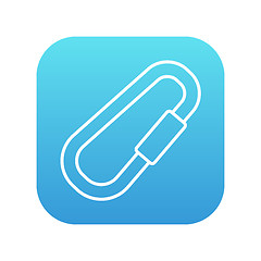 Image showing Climbing carabiner line icon.