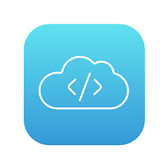 Image showing Transferring files cloud apps line icon.