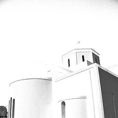 Image showing in santorini greece old construction and the sky