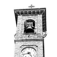 Image showing monument  clock tower in italy europe old  stone and bell