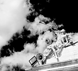 Image showing monument statue  in old historical cloud 