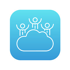 Image showing Cloud computing line icon.