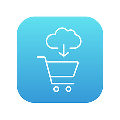Image showing Online shopping line icon.