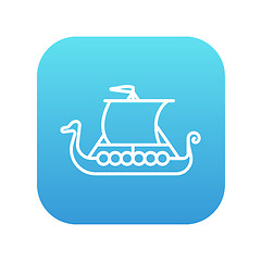 Image showing Old ship line icon.