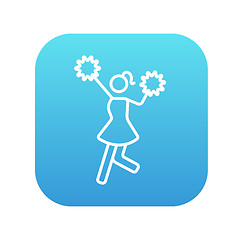 Image showing Cheerleader line icon.