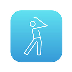 Image showing Golfer line icon.