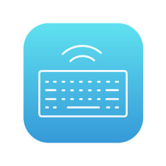 Image showing Wireless keyboard line icon.