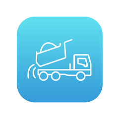 Image showing Dump truck line icon.