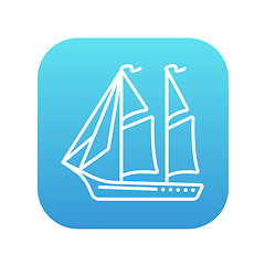 Image showing Sailboat line icon.