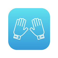 Image showing Motorcycle gloves line icon.
