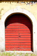 Image showing old   door    in italy old ancian wood  red