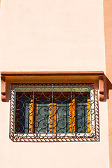 Image showing  window in morocco africa and old construction wal brick histori