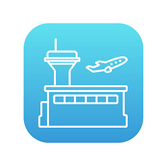 Image showing Plane taking off line icon.