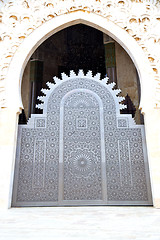 Image showing historical in  antique building door morocco style africa   wood