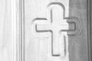 Image showing religion home texture of a brown antique wooden 