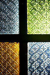 Image showing colorated glass and sun  window  light