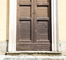 Image showing old   door    in italy old ancian wood and traditional  texture 