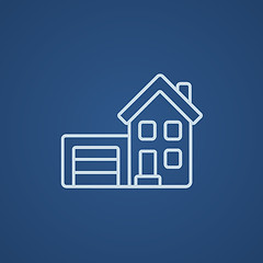 Image showing House with garage line icon.