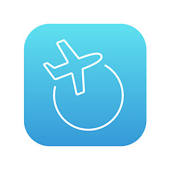 Image showing Travel by plane line icon.