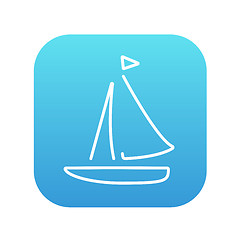 Image showing Sailboat line icon.