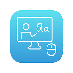 Image showing Online education line icon.