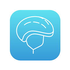 Image showing Bicycle helmet line icon.